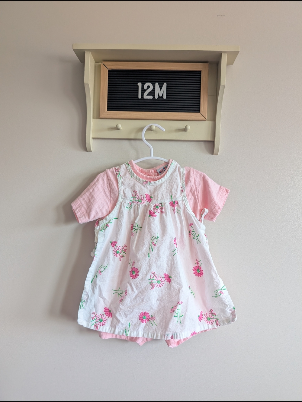 okie dokie Pink & White Floral Romper